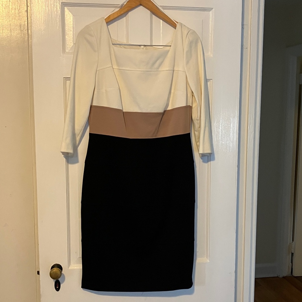 Kay Unger Ponte Colorblock Dress